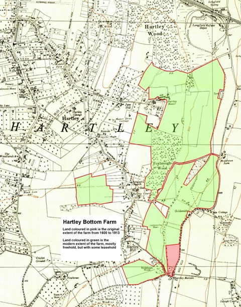 Hartley Kent: Map of Hartley Bottom Farm today